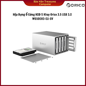 Hình ảnh Hộp Đựng Ổ Cứng HDD 5 Khay Orico 3.5'' USB 3.0 WS500U3-EU-SV - Bạc - Hàng Chính Hãng