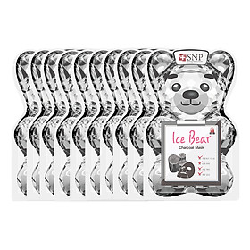 Bộ Mặt Nạ Dưỡng Săn Chắc Gấu Băng SNP Ice Bear Charcoal Mask (10 Miếng)
