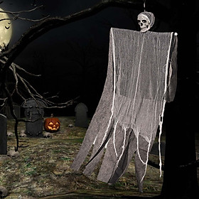 Hanging Ghosts Decoration Halloween Party Supplies, Decor Gauze Halloween Skull Pendant for Indoor Yard Outdoor Porch Festival
