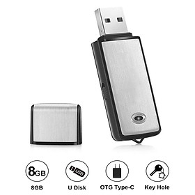 Voice Recorder USB Flash Drive 128Kbps Digital Voice Recording 8GB for Windows Mac Android OTG Mini Recorder
