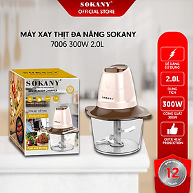 Mua Máy Xay Thịt Đa Năng SOKANY 7006 300W 2.0L Bảo Hành 12 Tháng - Hàng chính hãng
