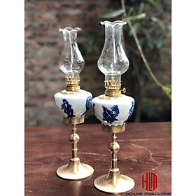 Mua Đèn Vai Vuông Cổ Đồ Xanh Men Rạn Đắp Nổi
