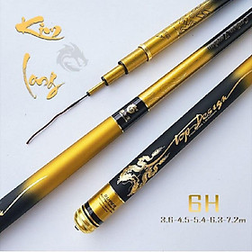 Cần câu đài 6H Kim Long cao cấp full carbon, tặng kèm ngọn phụ CT23 - Sanami Fishing