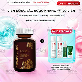 Viên uống Sắc Ngọc Khang ++ (120 viên) giúp trẻ hóa Làn da làm mờ sạm nám tàn nhang hiệu quả, tăng cường tính đàn hồi cho làn da, hỗ trợ cải thiện và phục hồi da bị lão hóa vượt trội