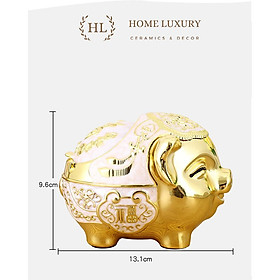 Mua GẠT TÀN CON HEO | GẠT TÀN CON LỢN HỢP KIM HOA VĂN HOẠ TIẾT TÂN CỔ ĐIỂN | GẠT TÀN HEO VÀNG HOAN HỶ