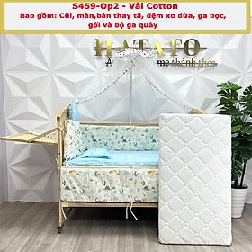 Nôi Cũi Cho Bé Hatato S459 - 7 Trong 1 – Chuyển Thành Gường Cũi