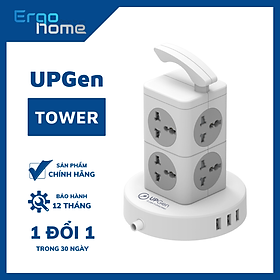 Mua Ổ Cắm Điện Đa Năng UPGEN TOWER Dạng Tháp Nhiều Tầng Chịu Tải Lớn  3 cổng USB Sạc Nhanh  An Toàn Chống Cháy  Chống Giật  Dây Dài 3m  BH 12 tháng