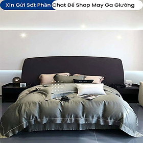 Bộ Chăn Ga Gối Đệm Lụa Tencel 100s ANNA NGUYÊN  Màu Trơn 5 Món Cao Cấp Chăn Chần Bông Lụa Mềm 05