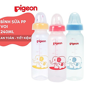 Hình ảnh Bình sữa cổ hẹp PP tiêu chuẩn voi Pigeon 240ml (2018)