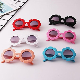 6 Pairs Kids Sunglasses Cute Round Sunglasses Flower Shaped Glasses Children Girl Boy Gifts for Summer Holiday