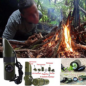 Mua Còi Cứu Sinh Cắm Trại 7 Trong 1 Có La Bàn Và Đèn Pin
