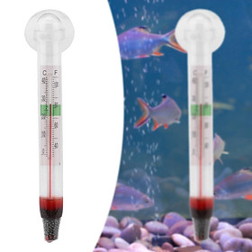 Fish Tank Thermometer with Suction Cup Glass Tube Decor Aquarium Thermometer