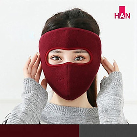 Khẩu trang ninja vải nỉ che kín mặt che tai dán gáy chống nắng chống gió lạnh - khau trang ninja ni