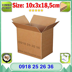 Mua 20 Hộp Carton  KT: 10x3x18 5cm  Hộp carton  Thùng carton  Hộp đóng hàng  Thùng đóng hàng  Hộp carton 3 lớp...