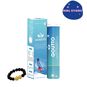 Viên sủi Goutto, Hỗ trợ điều trị bệnh Gout, làm giảm acid uric máu, Tặng kèm vòng tay sức khỏe