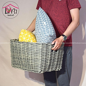 Mua - Sọt đựng đồ đan nhựa giả mây bộ 4 - đẹp  sang trọng