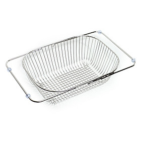 Mua Rổ thu gọn gác bồn rửa bát chén gấp gọn HOBBY KCD4 Inox 304 - không rỉ sét - co giãn được - đựng rau quả  chén bát