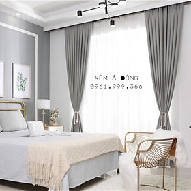 Mua HN_Rèm vải trơn màu không họa tiết - màu xám khói  NHIỀU SIZE  CÓ SẴN