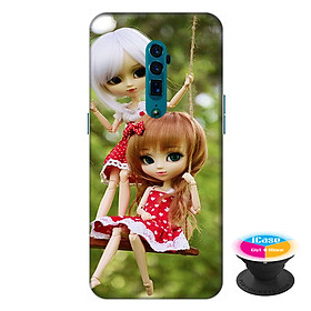 Ốp lưng điện thoại Oppo Reno 10X Zoom hình Cô Gái Xích Đu tặng kèm giá đỡ điện thoại iCase xinh xắn - Hàng chính hãng