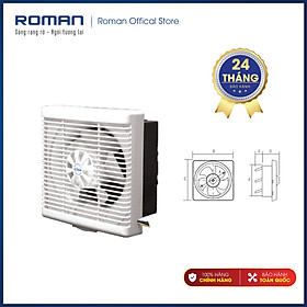Mua Quạt thông gió âm tường chính hãng Roman- Có màng che ngăn nước mưa mùi quay ngược lại hiệu quả cao RBV25