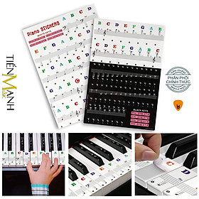 Sticker Dán nốt bàn phím cho Đàn Piano và Organ - Decal đánh dấu vị trí note nhạc dùng cho tất cả Đàn 88, 61, 54, 49 Phím Hàng Chính Hãng - Kèm Móng Gẩy DreamMaker