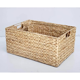 Mua Giỏ lục bình đựng đồ- Giỏ cói decor hình chữ nhật nhiều size