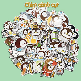 Sticker decal chủ đề chim cánh cụt dán laptop , điện thoại,bình nước hình dán trang trí
