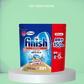 Túi 150 Viên Nước Rửa Chén Bát Finish Diệt Khuẩn 99,99% Nội Địa Nhật Bản (Tặng Khăn Lau)