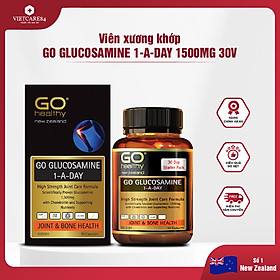 Viên uống bổ xương khớp nhập khẩu chính hãng New Zealand GO GLUCOSAMINE 1-A-DAY 1500mg (30 viên) hỗ trợ tăng dịch khớp, giảm tình trạng thoái hóa khớp, khô khớp, cứng khớp; nuôi dưỡng xương sụn khớp khỏe mạnh
