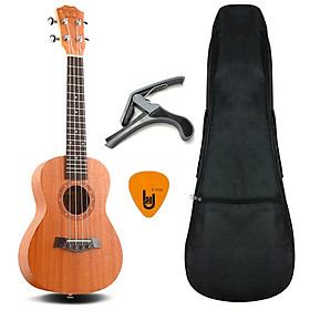 Hình ảnh Bộ Đàn Ukulele Soprano BWS - Bao, Capo, Móng Gẩy BWS (Bảo trì trọn đời - Uku Gỗ Mahogany trơn cỡ nhỏ 21 inch B01-21 - Tặng Sách giáo trình học Ukulele online cơ bản dài 80 trang)