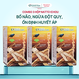 Combo 3 Hộp Natto Ichou Phòng Ngừa Đột Quỵ, Bổ Não, Giúp Giảm Căng Thẳng Mệt Mỏi, Ngủ Ngon Genki Fami Nhật Bản Nattokinase 3000FU