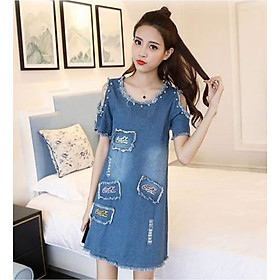 Đầm Jeans Thêu Chữ Cocacola DJ_0572