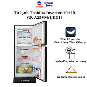 Mua Tủ lạnh Toshiba Inverter 194 lít GR-A25VM (UKG1)  Tủ 2 cánh tiết kiệm điện  có ngăn đông mềm  bảo hành 24 tháng - Hàng chính hãng