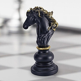 Resin Chess Pieces, King Queen Knight Statues Figures Chess Game Figurine Pieces International Chess Game Accessories for Home Desk TV Cabinet