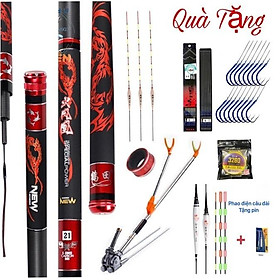 Cần câu tay Huyết Long 6H tặng bộ phụ kiện săn hàng - Cần câu đơn câu đài XL