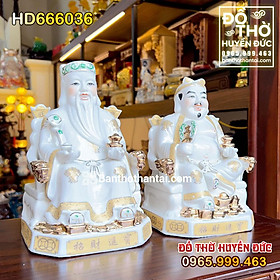 Mua Tượng Thần Tài Thổ Địa Sứ Trắng Ngồi Ngai Đài Loan HD666036