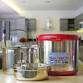Mua Nồi Ủ 6L Inox 304 Khaluck.Home 2 Tầng Lòng Nồi Đun Được Trên Mọi Loại Bếp Trang Bị Quai Xách Tiện Lợi -KL-711