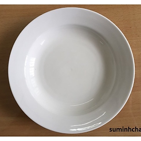 Mua Set 05 Dĩa Sứ Ngấn Trắng Trơn 8inch 20cm - Đĩa Sứ Đựng Thức Ăn - Dĩa Sứ Tráng Men Cao Cấp