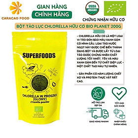 [Date 12/2024] Bột tảo lục Chlorella hữu cơ Bio Planet 200g, thực phẩm tốt cho sức khỏe