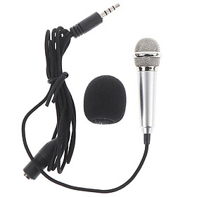 Micrô phòng thu âm thanh nổi 3,5 mm di động Micrô mini KTV Karaoke cho điện thoại di động PC Kích thước micrô: khoảng 5,5cm * 1,8cm