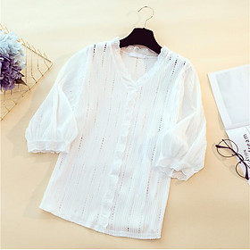 Áo kiểu cổ v sang chảnh dv185