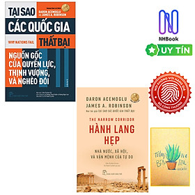 Combo 2 cuốn sách phân tích kinh tế hay năm 2025 của tác giả Daron Acemoglu, James A. Robinson : Tại Sao Các Quốc Gia Thất Bại và Hành Lang Hẹp ( Tặng kèm sổ tay xương rồng )