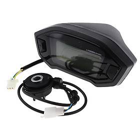 Motorcycle LCD Digital Speedometer Tachometer Odometer Gauge - Universal