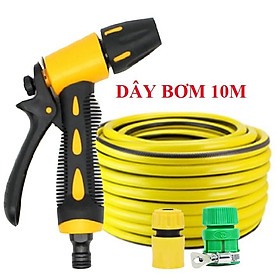 Mua Bộ dây vòi xịt nước rửa xe  tưới cây . tăng áp 3 lần  loại 7m 10m 206701 đầu đồng cút + tặng móc khoá