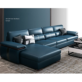 Sofa da góc L tựa lưng cao cấp Tundo HDCT-07