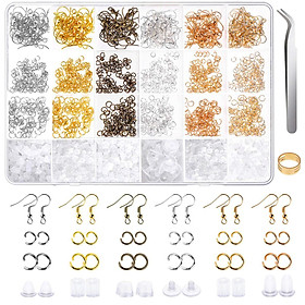 180Pcs Earring Hooks for Jewelry Making and Repair, Open Jump Rings, DIY Earring Making Supplies, Ear Wire