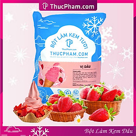 Bột Làm Kem Tươi THUCPHAM.COM Vị Dâu 1kg - Công Thức Độc Quyền Hương Vị Mới