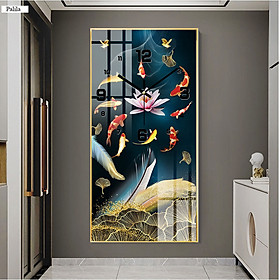 Mua Đồng Hồ Mẫu Chín Con Cá Tuyệt Đẹp - Tranh Đồng Hồ Tráng Gương Cao Cấp