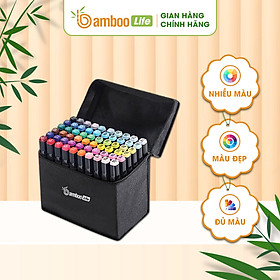 Hình ảnh Bút màu nước marker Bamboo Life bút màu lông bút màu dạ bộ màu nước tô vẽ tranh đánh dấu 2 đầu chuyên nghiệp kèm túi vải cho bé học sinh sinh viên vẽ Anime, truyện tranh thiết kế thời trang, đồ họa, mỹ thuật công nghiệp