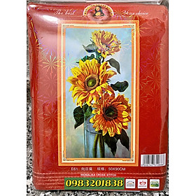 Mua Tranh thêu chữ thập  tranh thêu kín Hoa hướng dương E61  kích thước 50 x 90 cm